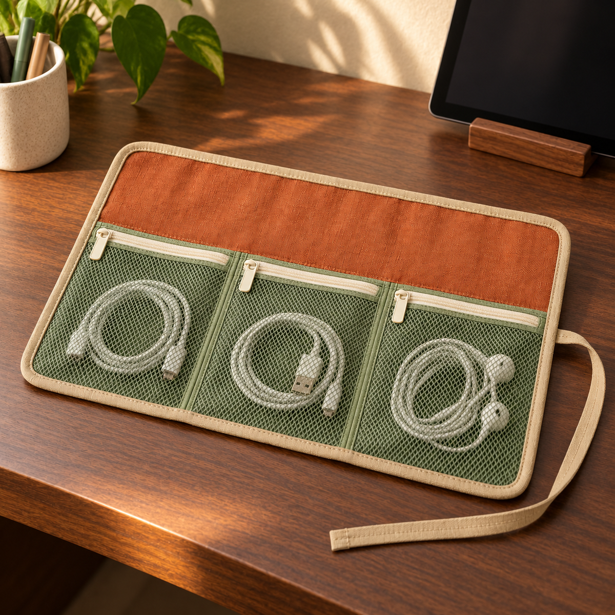 Foldgrid Three-Pocket Cable Roll